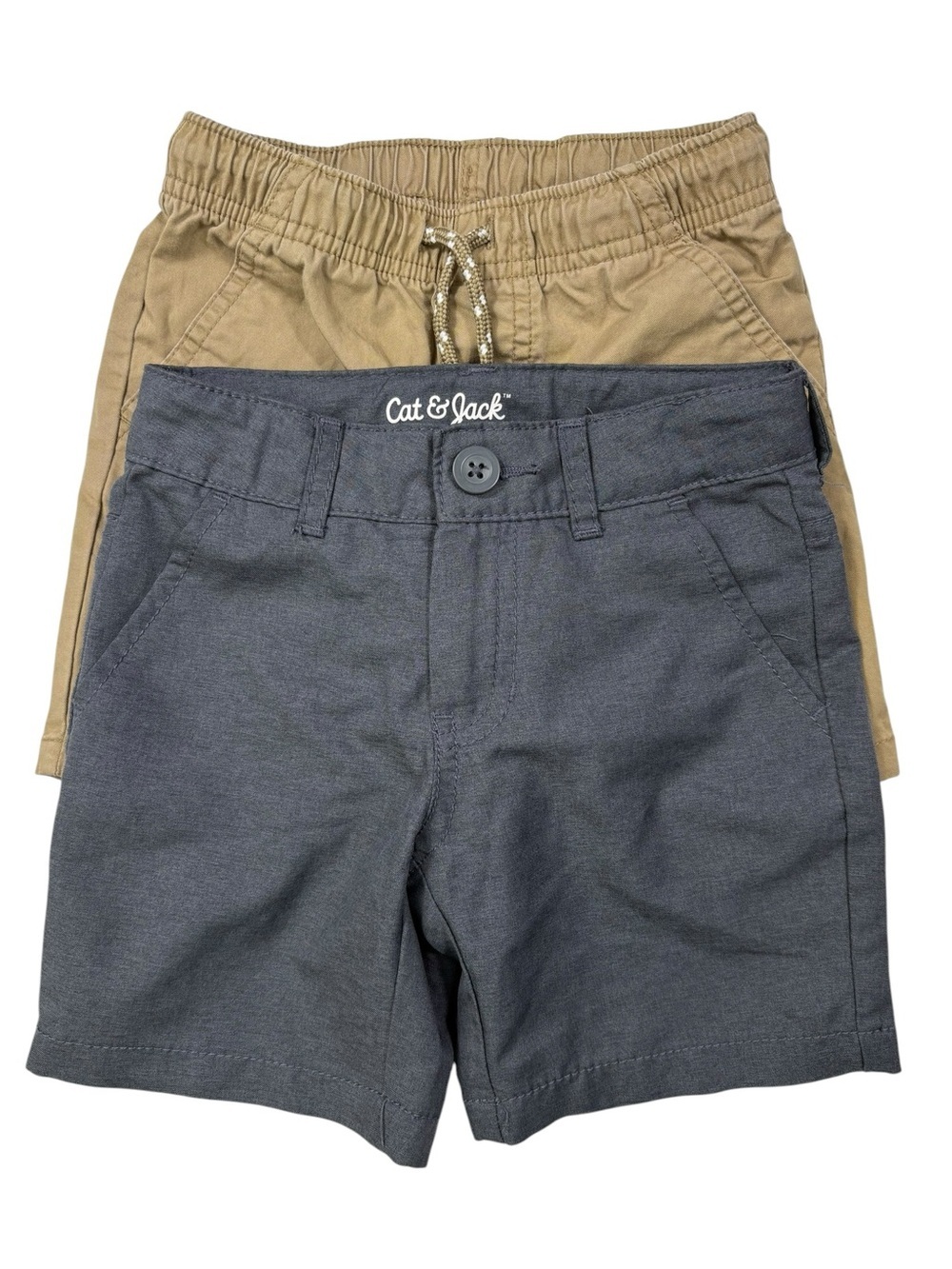 Cat & Jack 2-Pack Shorts in Khaki and Gray-Blue Size 4T